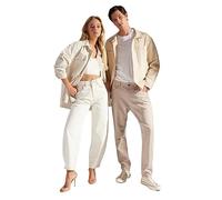 TRENDYOL Damen White High Waist Barrel Twoss23je00295 Jeans, Weiß, 34 EU