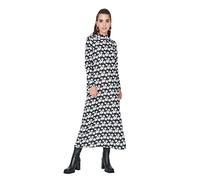 Trendyol Damen Woman Basic Midi Jile High Neck Knit Dress Kleid, Black, S