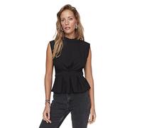 TRENDYOL Damen Woman Basic Slim A-line Crew Neck Woven Blouse Hemd (1er Pack)