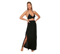 Trendyol Damen Woman Beachwear Maxi Wrapover Regular fit Woven Skirt Baby Rock, Black, 60