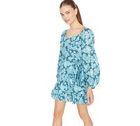 TRENDYOL Damen Woman Design Midi Jile V-Neck Knitwear Dress Kleid, Schwarz, 34