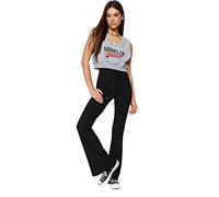 Trendyol Damen Woman High Waist Wide Leg Flare Trousers Hose, Schwarz, XL