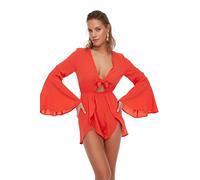 Trendyol Damen Women Abstract Woven Jumpsuit Overall, Red, UK 12