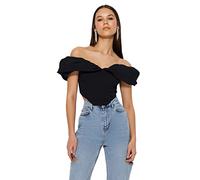TRENDYOL Damen Women Fitted Carmen Collar Woven Bustier BH, Schwarz, 40