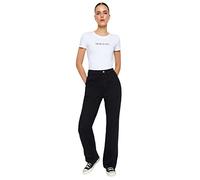 Trendyol Damen Women High Waist 90's Wide Leg Jeans Hose, Black, 58