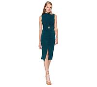 Trendyol Damen Women Knit Dress Midi Bodycon Slim Fit Strickkleid, Emerald, Medium