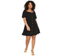 Trendyol Damen Women line Fitted Woven Dress Mini A-Linie tailliertes gewebtes Plus Size Kleid, Black, 48