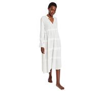 Trendyol Damen Women Line Knit Dress Beachwear Midi A-Linie Regular Fit Strickkleid, Ecru, 38