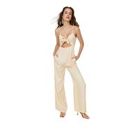 Trendyol Damen Women Plain Woven Jumpsuit Overall, Ecru, 38
