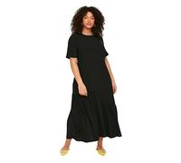 Trendyol Damen Women Plus Size Maxi Ruffle Hem Oversize Woven Plus Size Dress Damen Plus Size Maxi Rüschen Saum Oversize Woven Plus Size Kleid, Black,