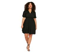 Trendyol Damen Women Plus Size Mini Wrapover Regular fit Knit Plus Size Dress Damen Plus Size Mini Wrapover Regular Fit Strickkleid in Übergröße, Black,