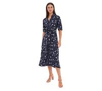 Trendyol Damen Women Shirt Woven Dress Midi-Hemdkleid, Regular Fit, gewebtes Kleid, Navy Blue, 60