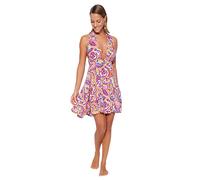 TRENDYOL Damen Women Smock Dress Regular fit Woven Dress Damen Smock Kleid Regular Fit Webkleid, Very Colorful,