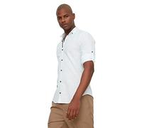 Trendyol Herren Apolent Men's Button Lapel Slim Fit Long Sleeve Shirt, Mint, XXL EU