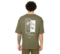 TRENDYOL Herren Herrenübergroße Rundkragen Gedruckt Kurzarm-t-shirt T-Shirt, Khaki, M EU