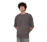 TRENDYOL Herren Männer Basic 100% Baumwolle Runder Kragen Oversize Kurzarm T-Shirt, Anthrazit, M