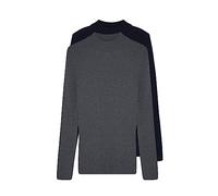 Trendyol Herren Man Fitted Basic High Neck Knitwear Sweater Pullover, Navy Blue-Multicolor, Medium