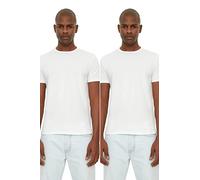 Trendyol Herren Mens Basic Slim Fit 100% Baumwolle 2 Packung Rundkragen Kurzarm T-shirt T Shirt, Weiß, S EU