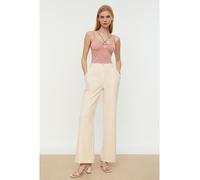 Trendyol Collection Steinhose Mit Hoher Taille, Weitem Bein Und Weitem Bein, Plissiert Aus Gewebtem Stoff für Damen - 38