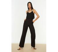 TRENDYOL Damen Black-drapierte Breite Hose Pants, Schwarz, 36 EU