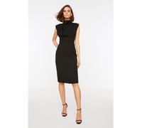 Trendyol Collection Schwarzes Midi-bleistiftrockkleid Mit Stehkragen - für Damen - 40