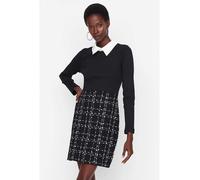 Trendyol Collection Schwarzes Tweed-webkleid für Damen - 40