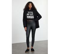 trendyol Kunstlederleggings in Schwarz - Größe L | Damenhosen