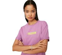 Trendyol Lilac bedrucktes Loses gestricktes T-Shirt, groß