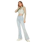 Trendyol Man High Waist Flare Jeans, Light Blue, 34
