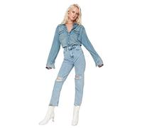 Trendyol Man High Waist Straight Jeans, Blue, 38