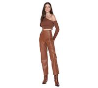 Trendyol Man High Waist Straight Pants, Brown, 38