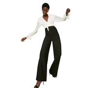 Trendyol Man High Waist Wide Leg Pants, Black, 32