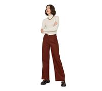 Trendyol Man High Waist Wide Leg Pants, Brown, 34