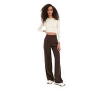 Trendyol Man High Waist Wide Leg Pants, Brown, 40