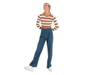 Trendyol Man High Waist Wide Leg Pants, Teal, 42