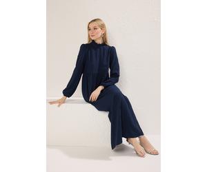 Trendyol Modest Damen Dunkelblau Einfarbig Maxi Lang Casual A-Linie Modest Kleider