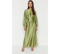 Trendyol Modest Damen Grün Einfarbig Maxi Lang Elegant/Abend A-Linie Modest Abend Kleider 42