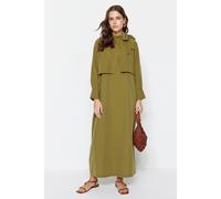 Trendyol Modest Damen Khaki Einfarbig Maxi Lang Casual A-Linie Modest Kleider EU 34 / UK 6