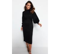 Trendyol Modest einfarbiges Maxikleid, casual, gerade/shift, lang - Schwarz S