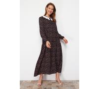 Trendyol Modest Maxikleid, geblümt, A-Linie, casual - Schwarz EU 42 / UK 14