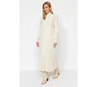 Trendyol Modest Maxikleid, gerade Passform, unifarben - Wollweiß S