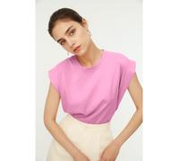 TRENDYOL Damen Basic Regular Standard Rundhals Gewebtes T-Shirt
