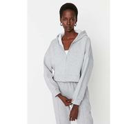 trendyol Sweatjacke in Grau - Größe M | Damen Sweatshirts Jacken