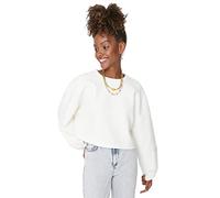 Trendyol Woman jung Oversize Standard Rundhalsausschnitt Webstoff Sweatshirt, Ecru, S