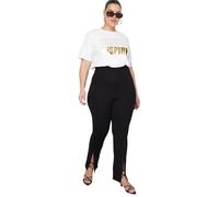 Trendyol Women Normal Waist Wide Leg Slim Fit Plus Size Pants Black