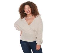 TRENDYOL Women Plus Size Slim Double-Breasted Double-Breasted Knitwear Plus Size Sweater