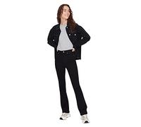 TRENDYOL Women's Black Non-Fading High Waist Flare TWOAW23JE00250 Jeans, 38