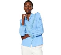 Trendyol Women's Damen Gerade Lange Ärmel Regulär Hemd Shirt, Blue, 36