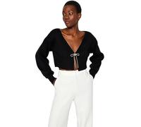 Trendyol Women's Damen Gerade Lange Ärmel Regulär Strickjacke Cardigan Sweater, Black, M