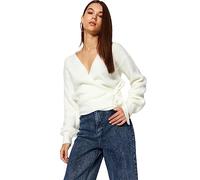Trendyol Women's Damen Gerade Lange Ärmel Regulär Strickjacke Cardigan Sweater, Ecru, L
